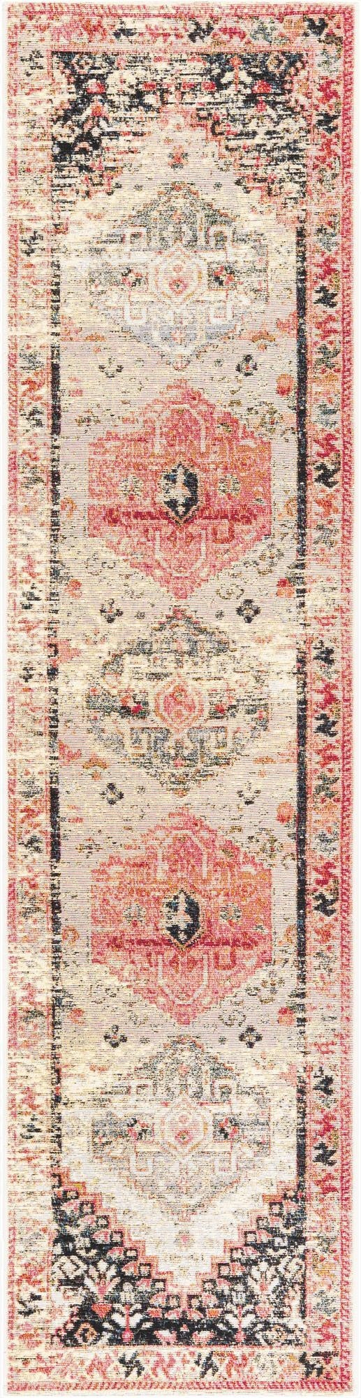  2' x 8'  Washable Traditional Indoor / Outdoor Runner Rug