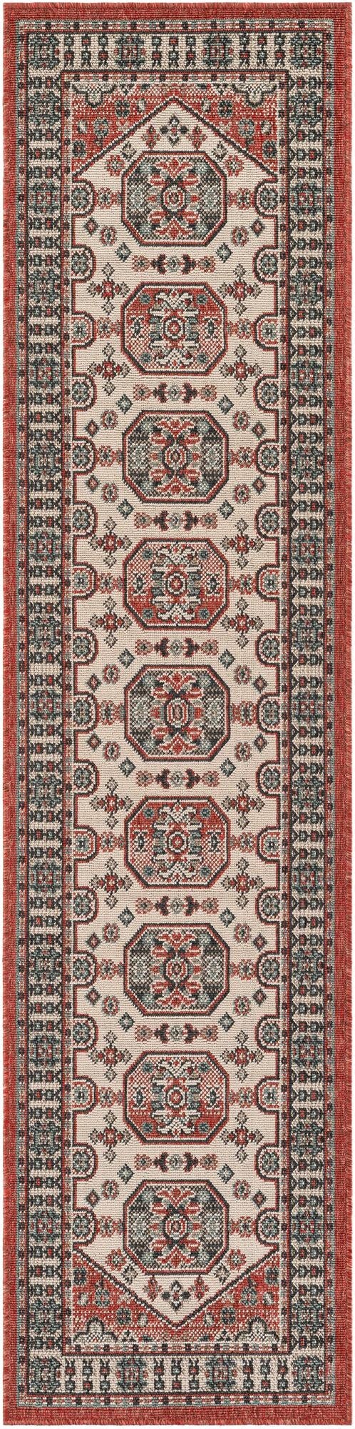  2' x 8'  Washable Traditional Indoor / Outdoor Runner Rug