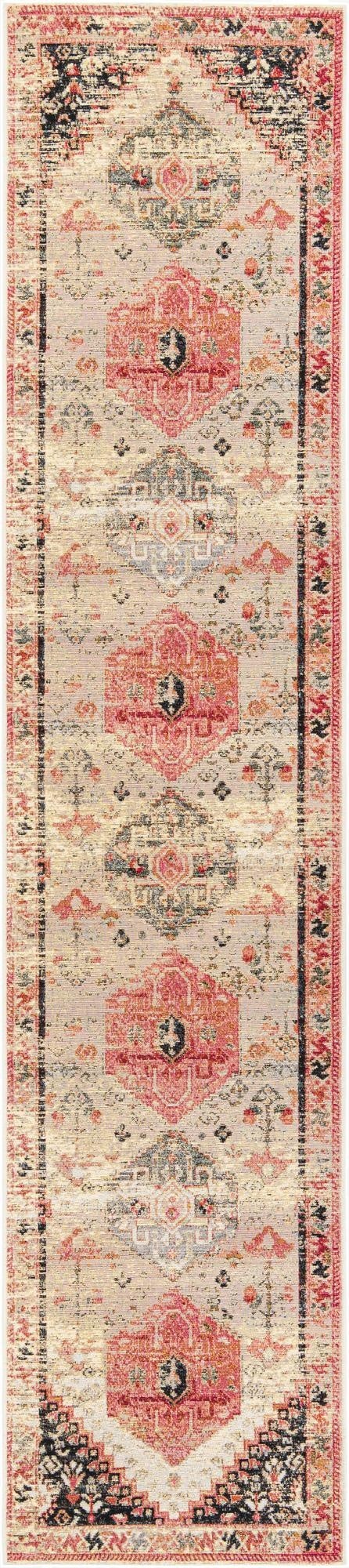  2' 7 x 12'  Washable Traditional Indoor / Outdoor Runner Rug