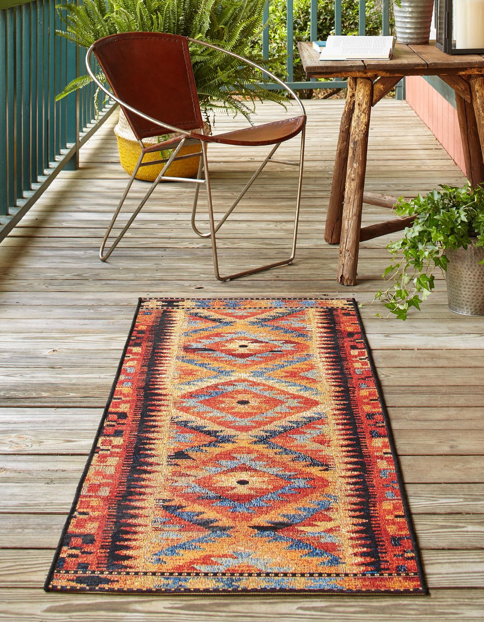 Multicolor 2' 7 x 7' Tribal Indoor / Outdoor Runner Rug | Rugs.com
