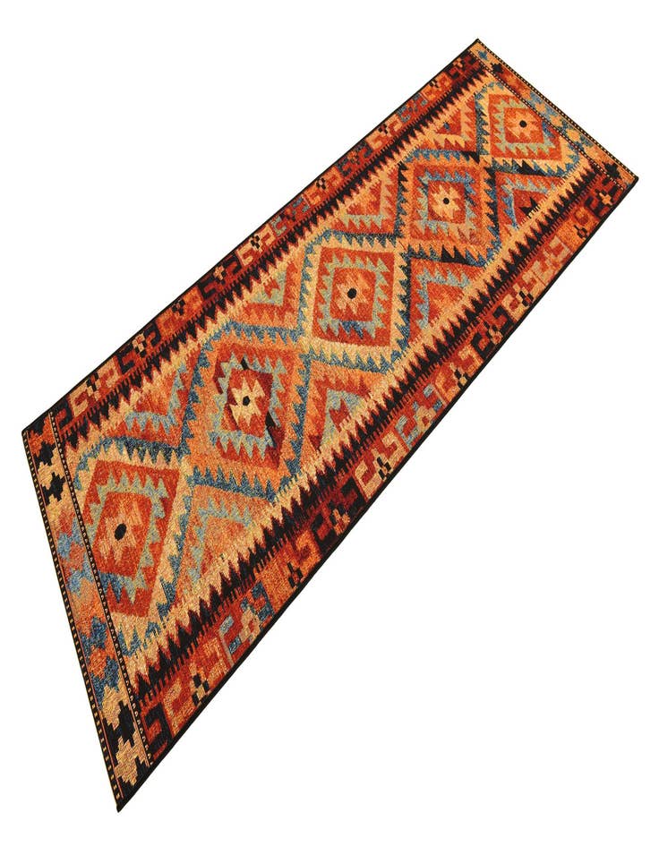 Detail image of  2' 7 x 7'  Washable Tribal Indoor / Outdoor Runner Rug