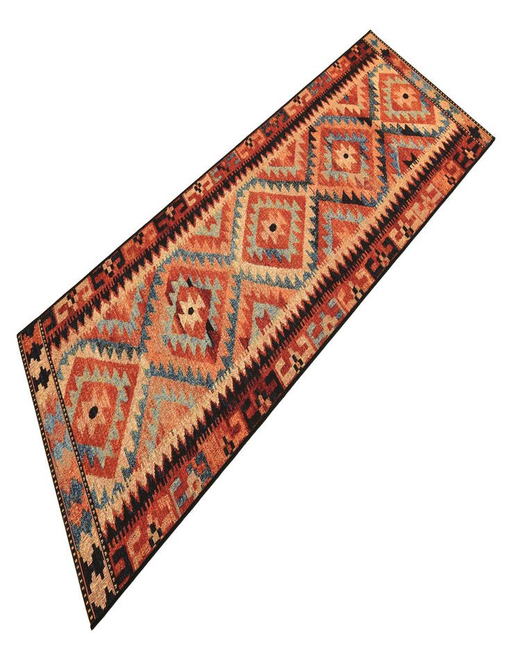 Detail image of  2' 7 x 7'  Washable Tribal Indoor / Outdoor Runner Rug