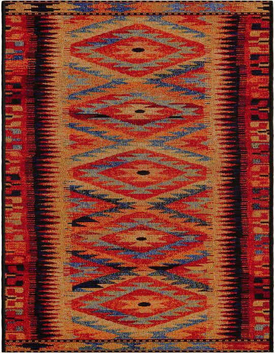 Primary image  2' x 8'  Washable Tribal Indoor / Outdoor Runner Rug