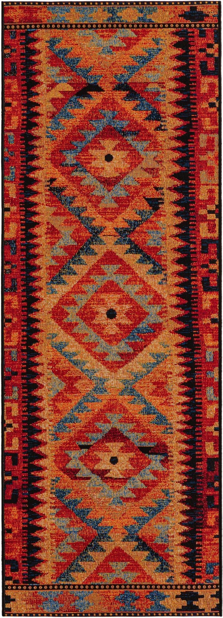  2' x 6'  Washable Tribal Indoor / Outdoor Runner Rug