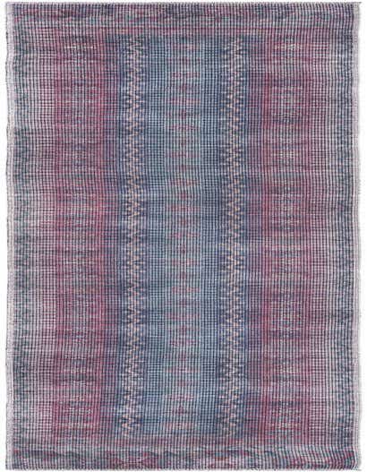 A 10 ft runner rug from the Sisu collection, featuring a multi-colored traditional tribal pattern with a central medallion in blues and reds, ideal for a hallway.