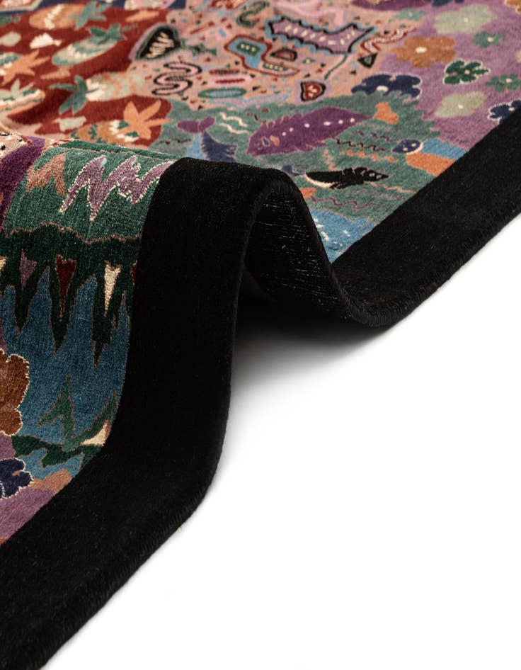 Detail image of  4' 7 x 10' 4  Hand Knotted Tibet Oriental Wool Runner Rug