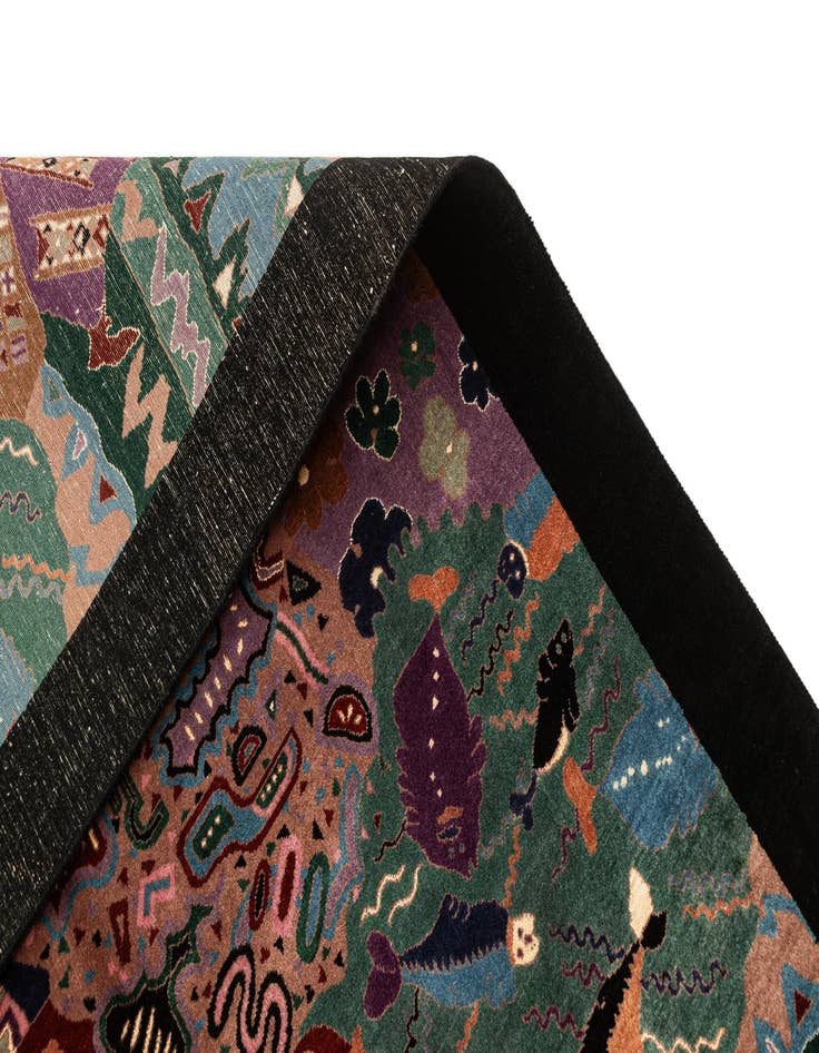 Detail image of  4' 7 x 10' 4  Hand Knotted Tibet Oriental Wool Runner Rug