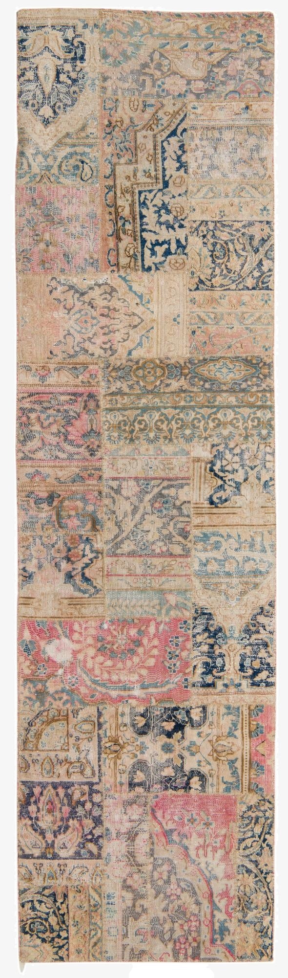  2' 9 x 10'  Hand Knotted Ultra Vintage Persian Wool Runner Rug