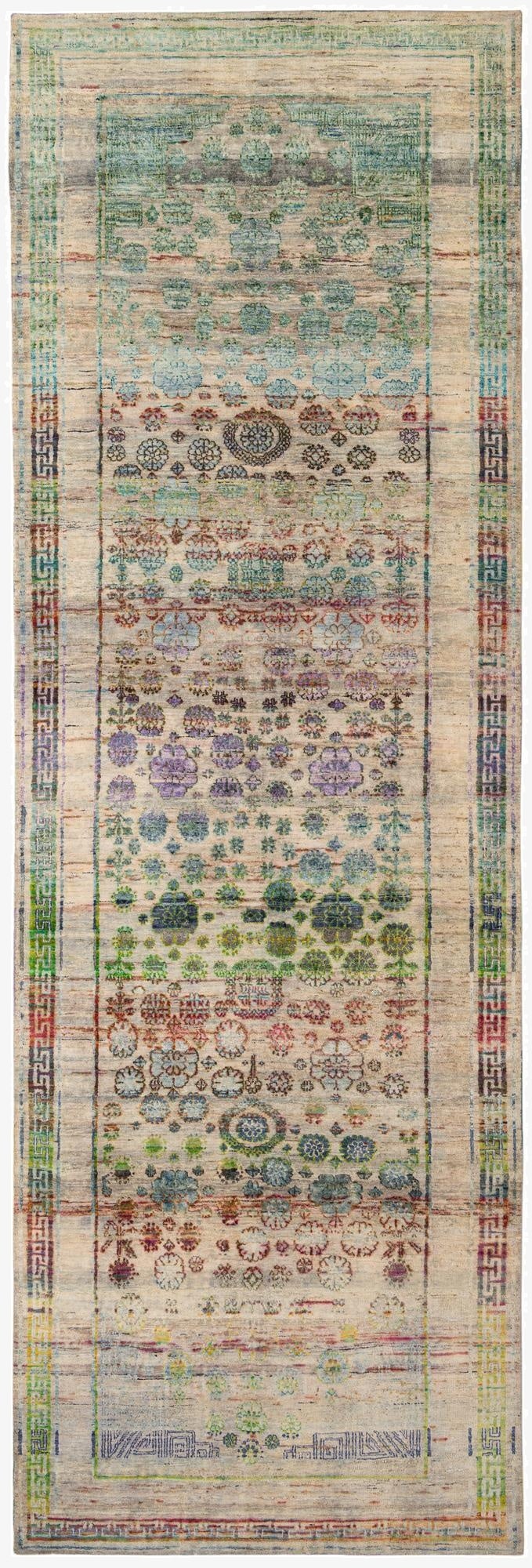  3' 10 x 11' 10  Hand Knotted Ultra Vintage Persian Runner Rug