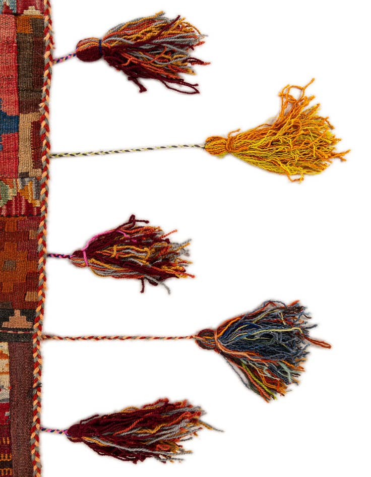 Detail image of  1' 9 x 6' 10  Hand Woven Wall Art Wool Runner Rug