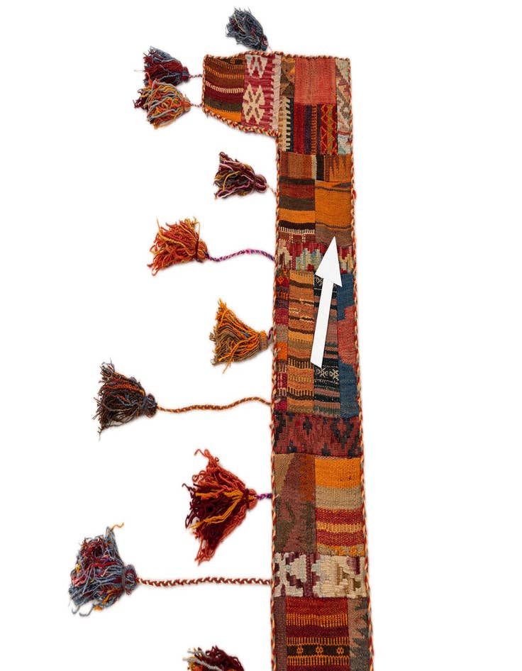 Detail image of  1' 9 x 6' 10  Hand Woven Wall Art Wool Runner Rug