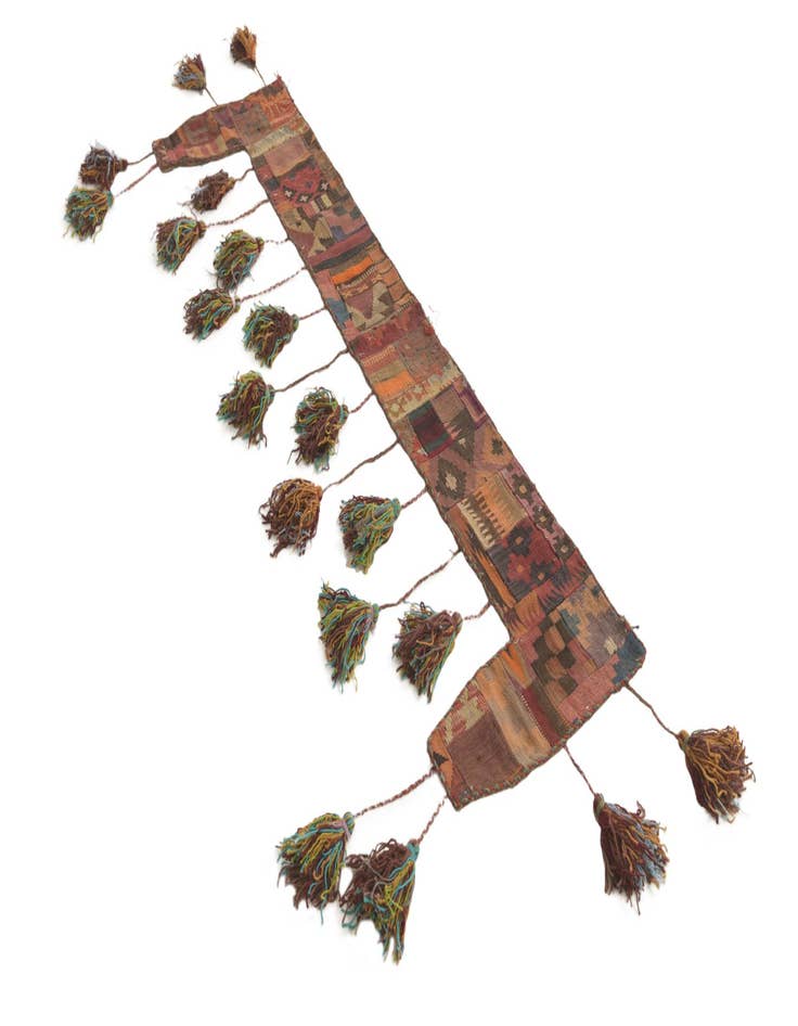 Detail image of 1' 9 x 6' 10 Hand Woven Wall Art Wool Runner Rug