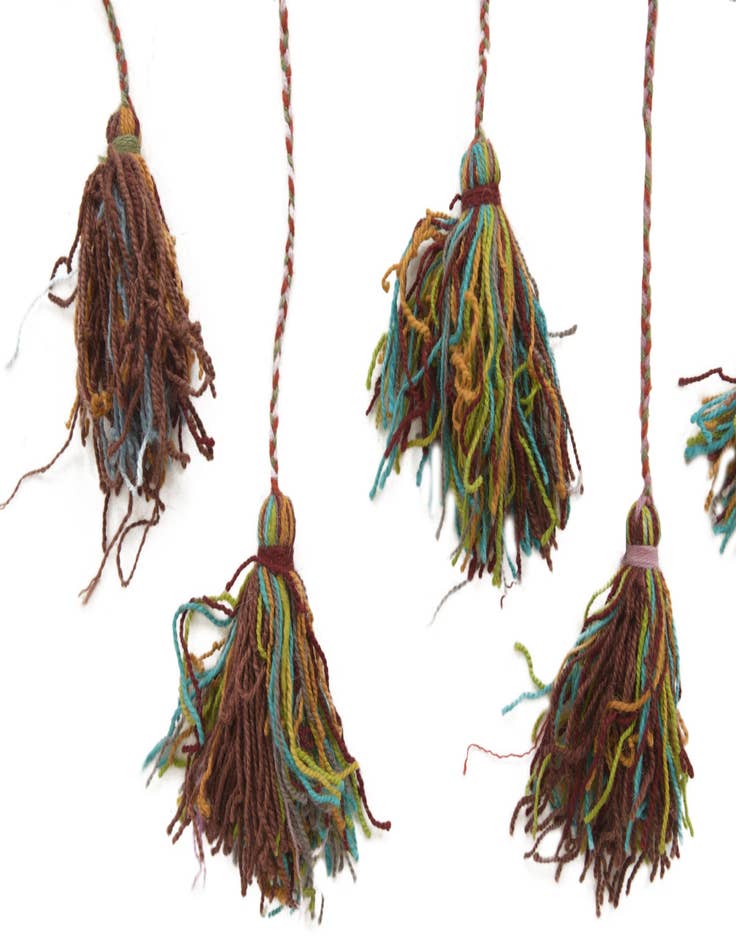 Detail image of 1' 9 x 6' 10 Hand Woven Wall Art Wool Runner Rug