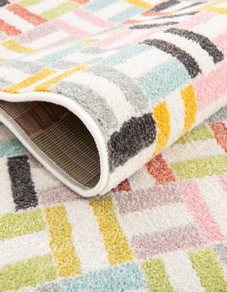 Detail image of  2' 2 x 6' Checkered Whimsy Kids Runner Rug