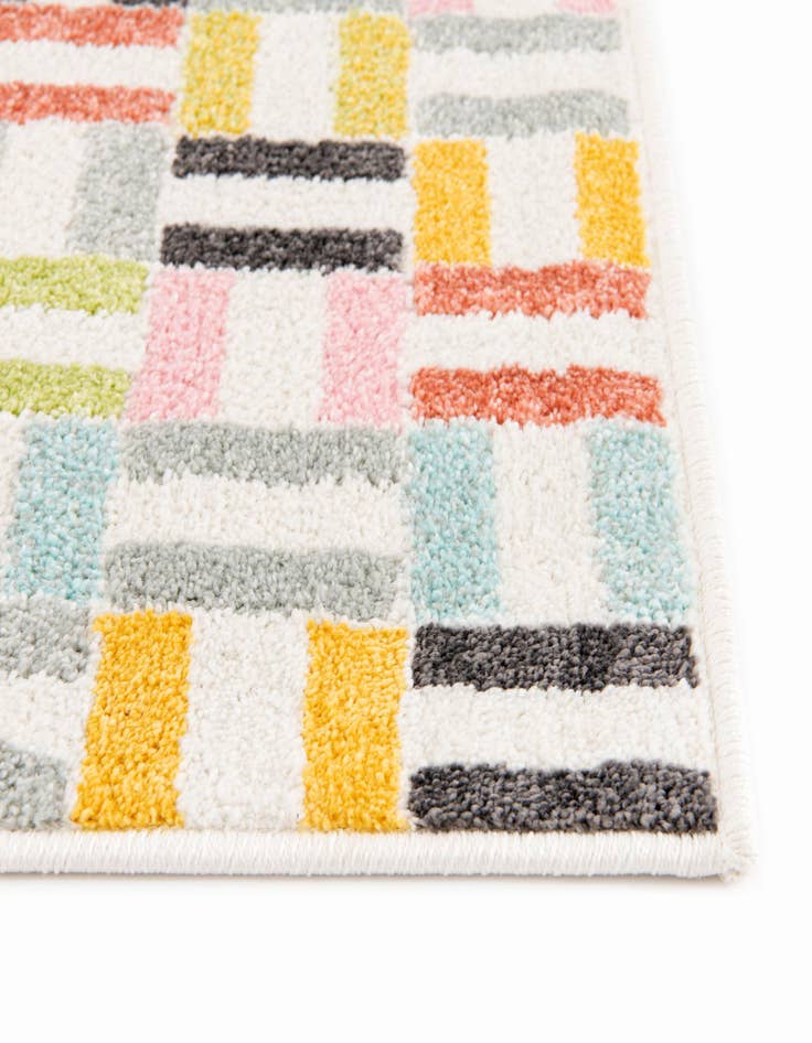 Detail image of  2' 2 x 6' Checkered Whimsy Kids Runner Rug
