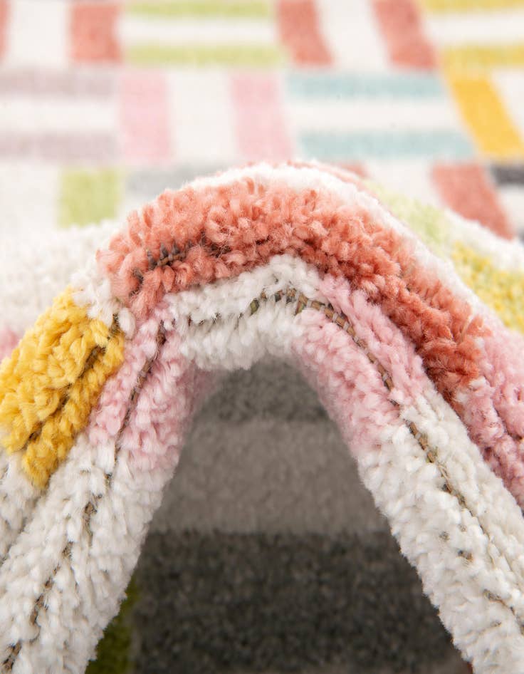 Detail image of  2' 2 x 6' Checkered Whimsy Kids Runner Rug