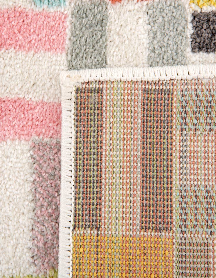 Detail image of  2' 2 x 6' Checkered Whimsy Kids Runner Rug