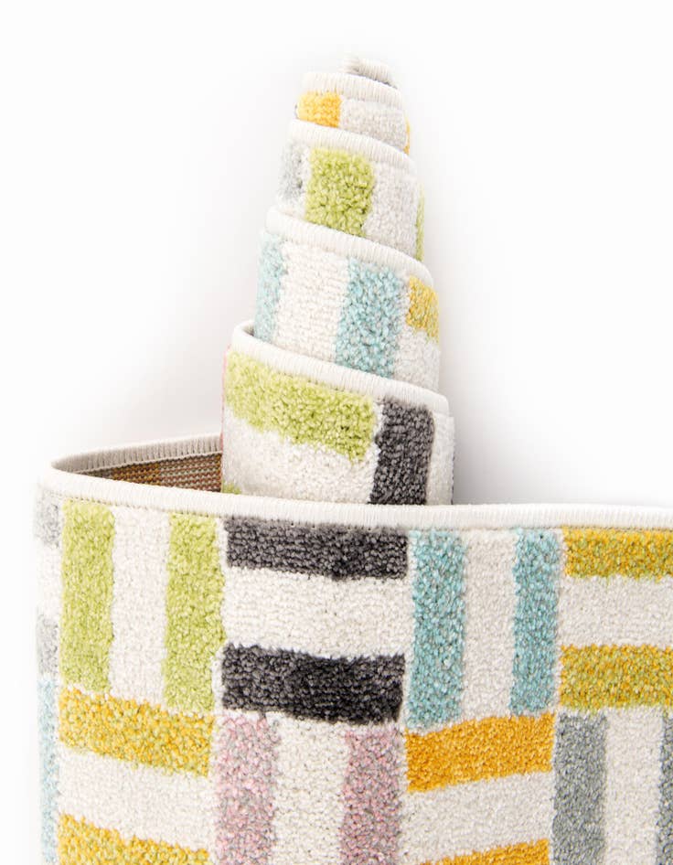 Detail image of  2' 2 x 6' Checkered Whimsy Kids Runner Rug