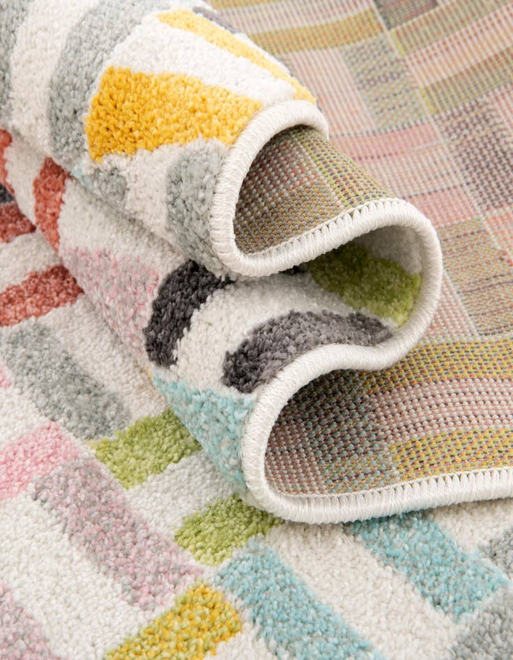 Detail image of  2' 2 x 6' Checkered Whimsy Kids Runner Rug