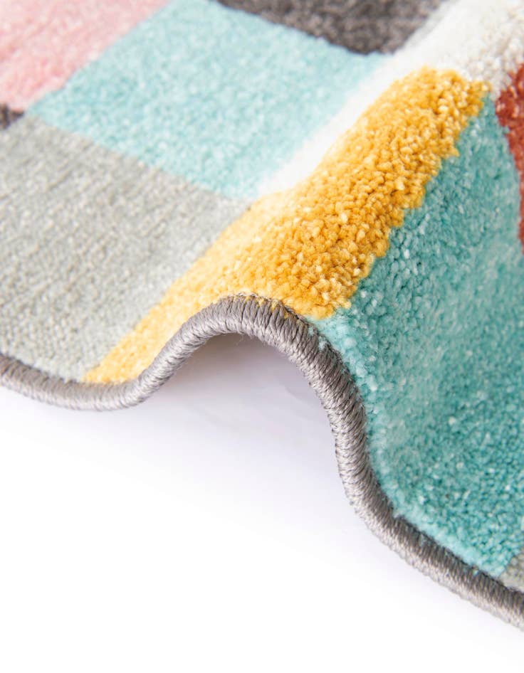 Detail image of  2' 2 x 3' 11 Checkered Whimsy Kids Runner Rug