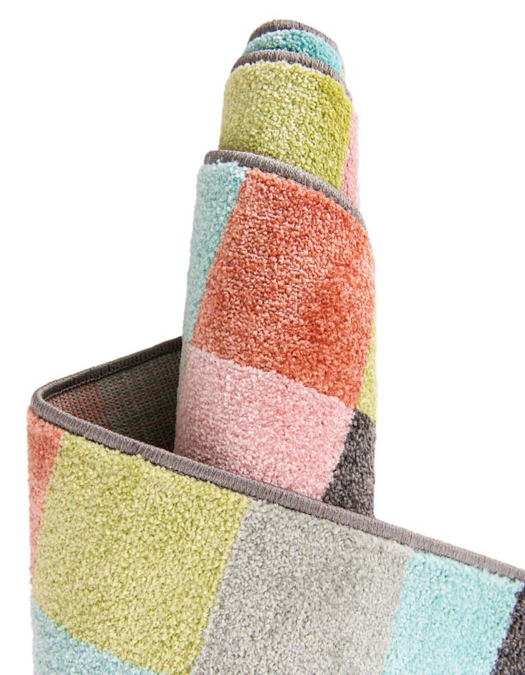 Detail image of  2' 2 x 3' 11 Checkered Whimsy Kids Runner Rug