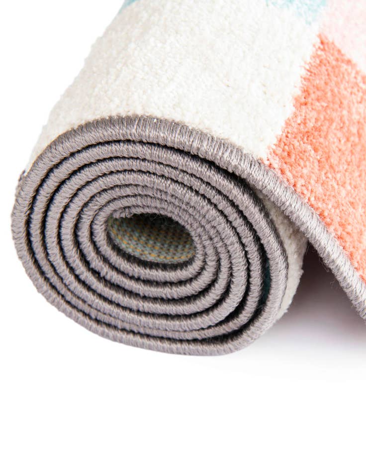 Detail image of  2' 2 x 3' 11 Checkered Whimsy Kids Runner Rug