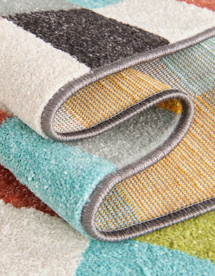 Detail image of  2' 2 x 3' 11 Checkered Whimsy Kids Runner Rug