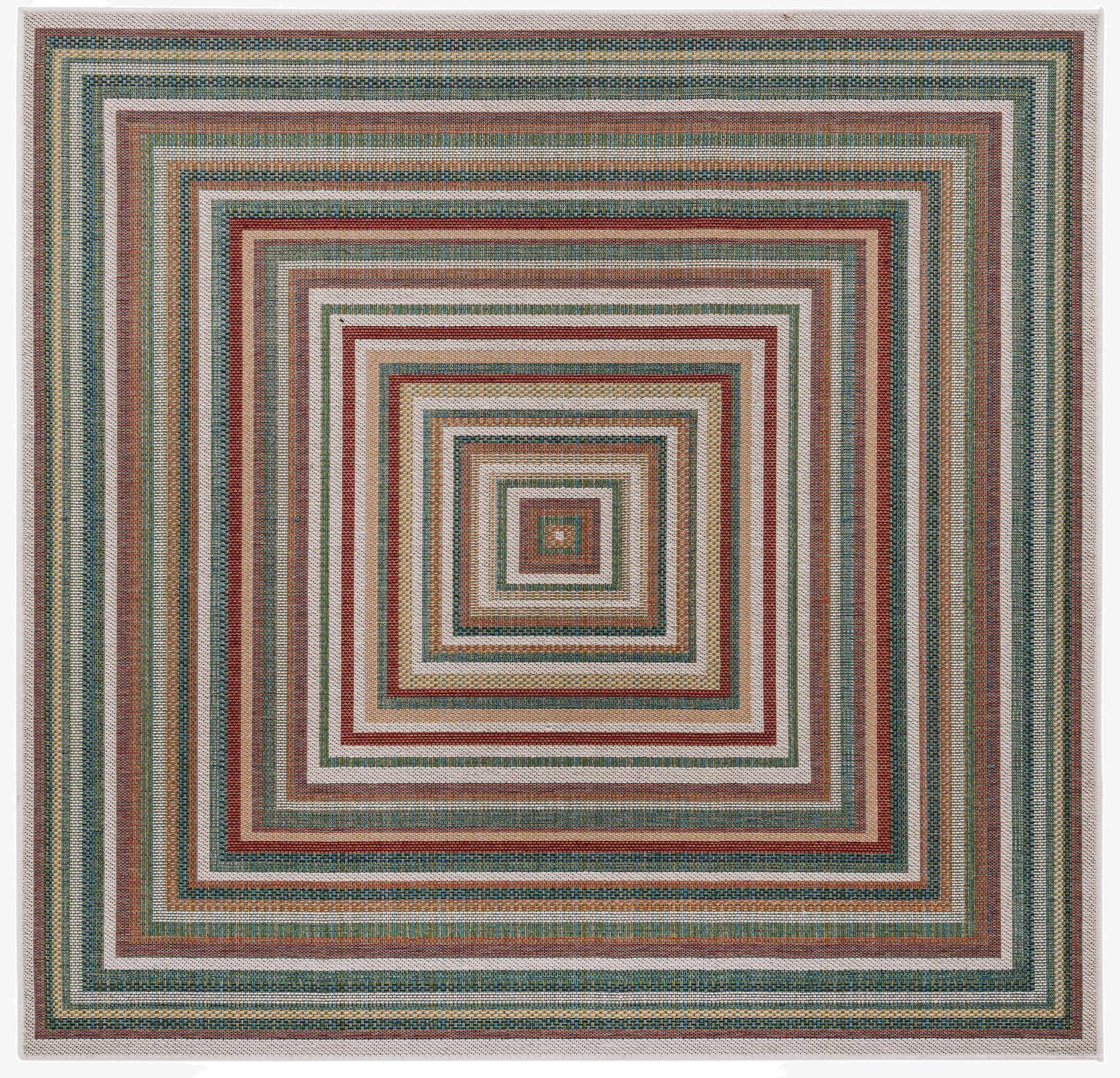  7' 10 x 7' 10  Washable Baja Indoor / Outdoor Square Rug
