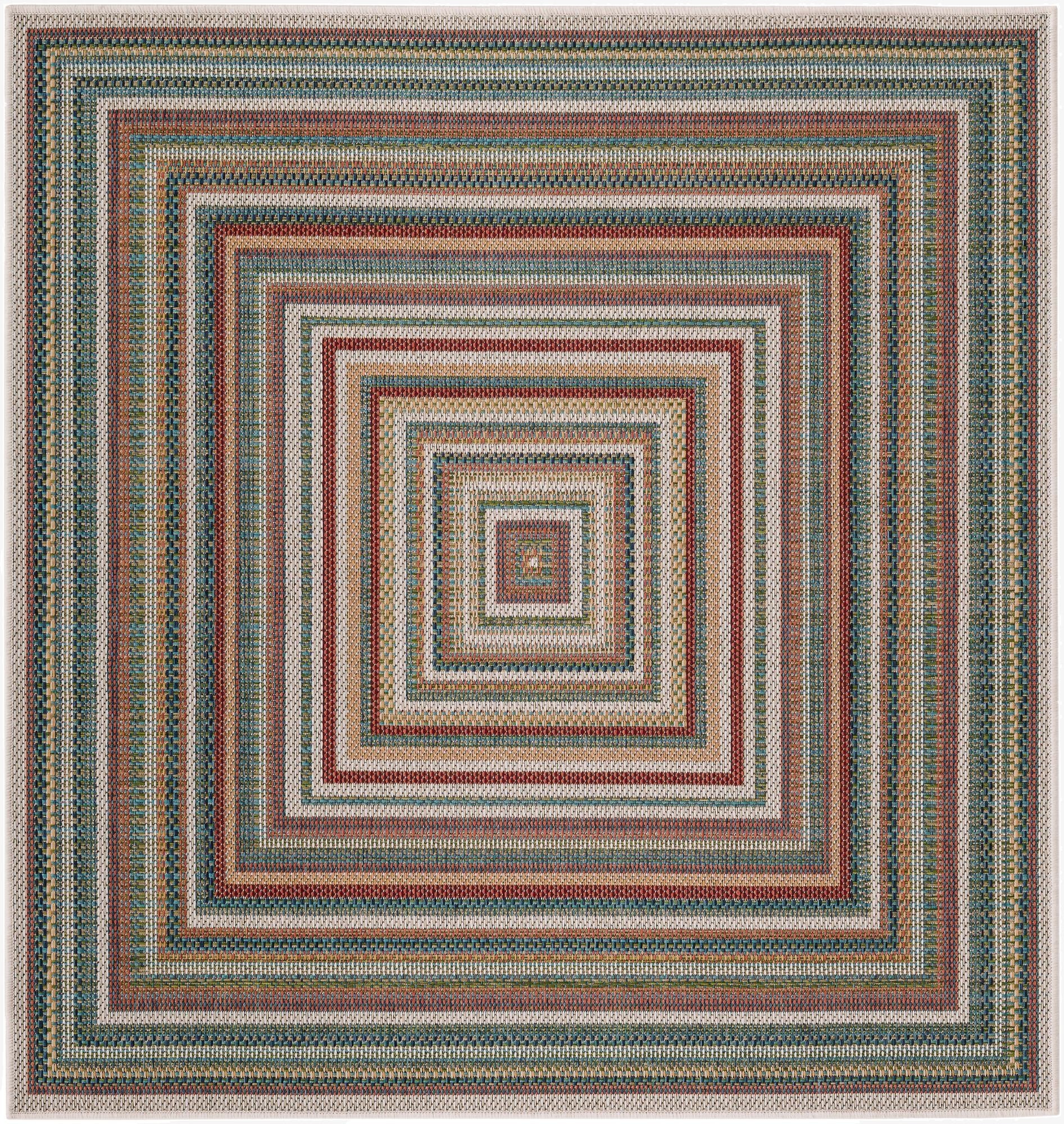  5' 3 x 5' 3  Washable Baja Indoor / Outdoor Square Rug