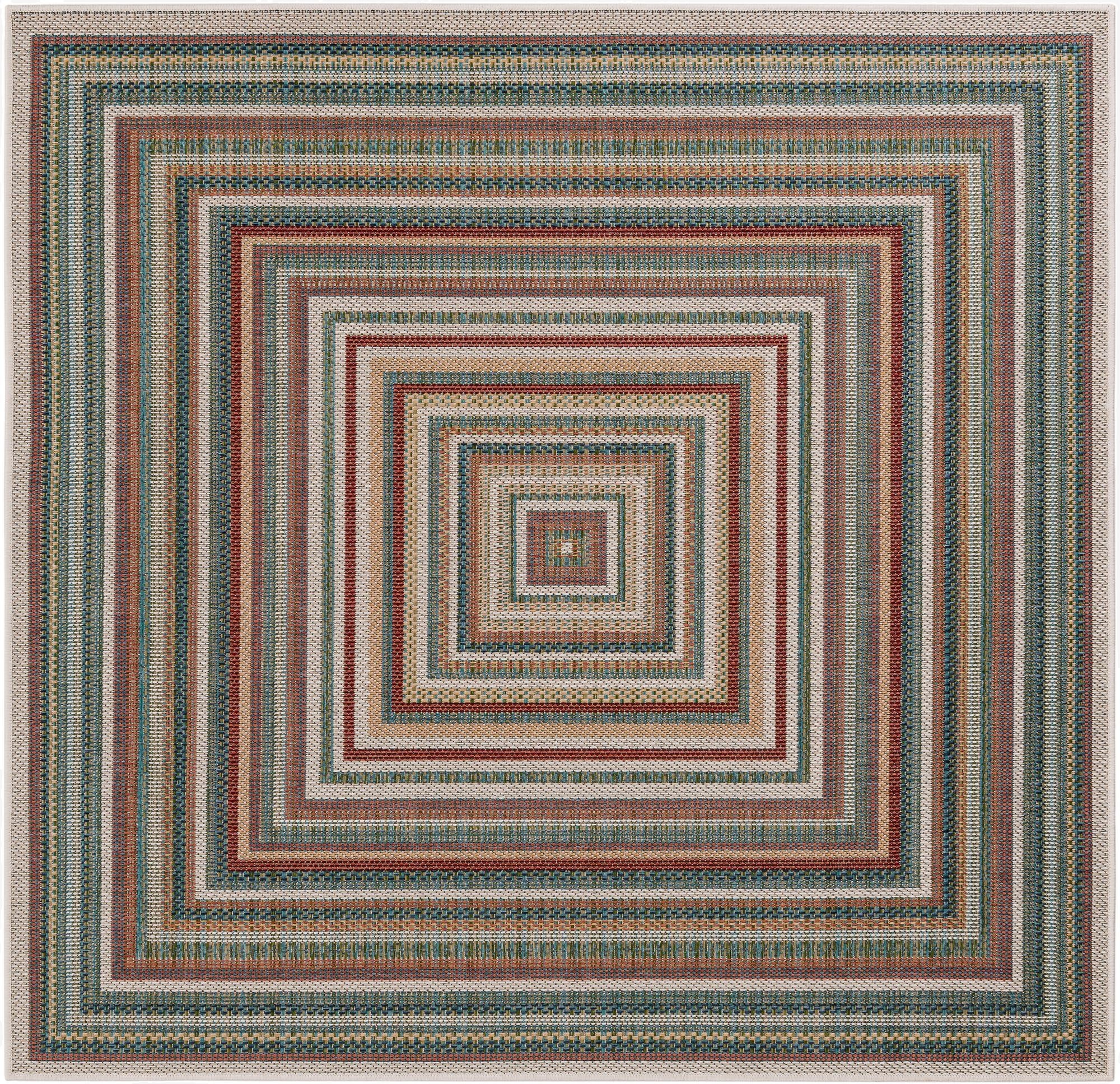  6' x 6'  Washable Baja Indoor / Outdoor Square Rug