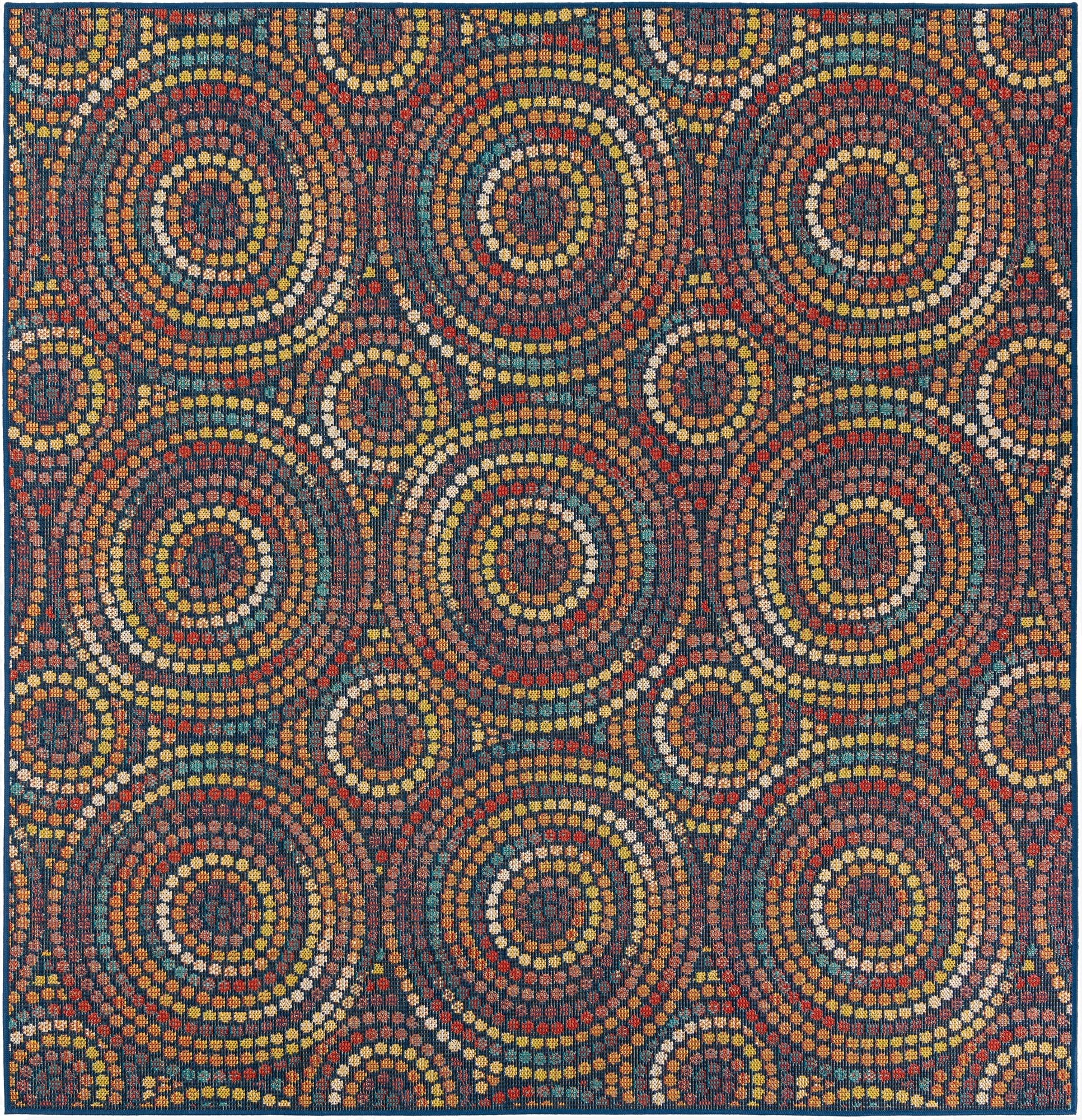  7' 10 x 7' 10  Washable Baja Indoor / Outdoor Square Rug