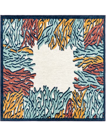 5' 3 x 5' 3 Washable Belize Indoor / Outdoor Square Rug