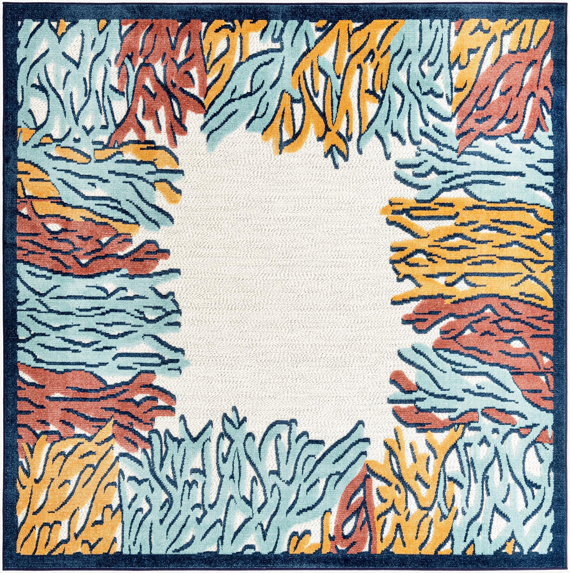  7' 10 x 7' 10  Washable Belize Indoor / Outdoor Square Rug