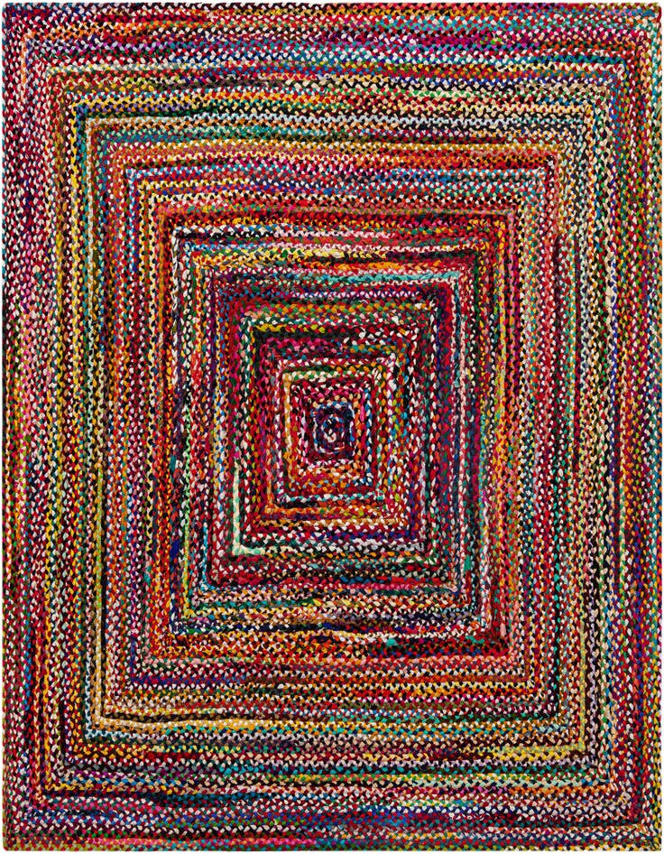 Detail image of  8' x 8'  Hand Braided Chindi Square Rug