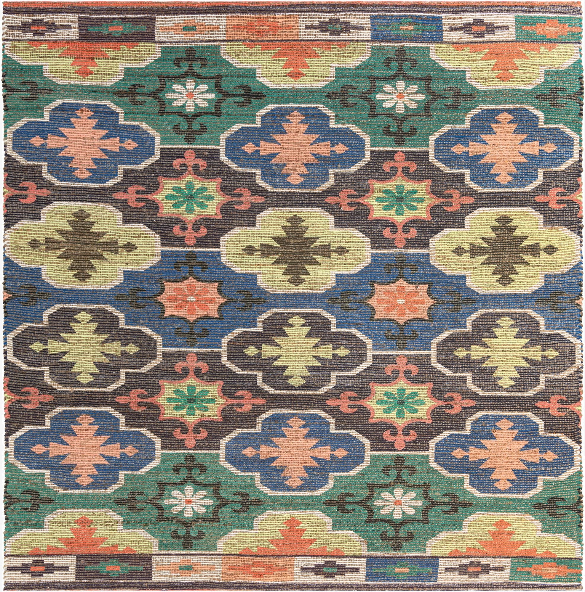  7' 10 x 7' 10 Chenille Jute Square Rug