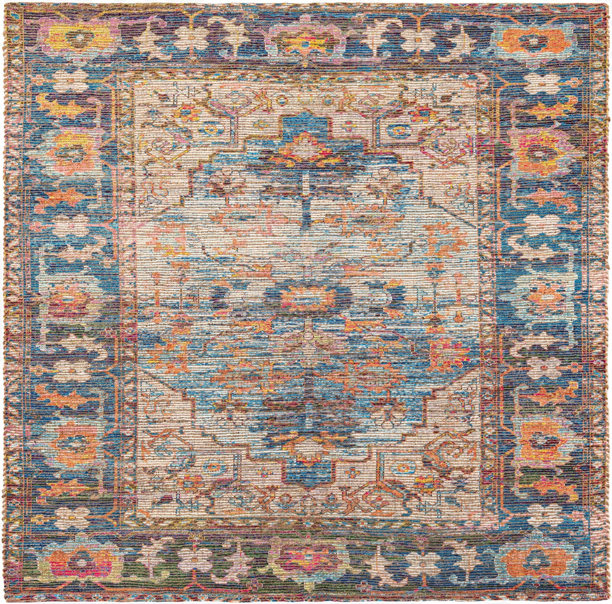  7' 10 x 7' 10  Hand Woven Chenille Jute Square Rug