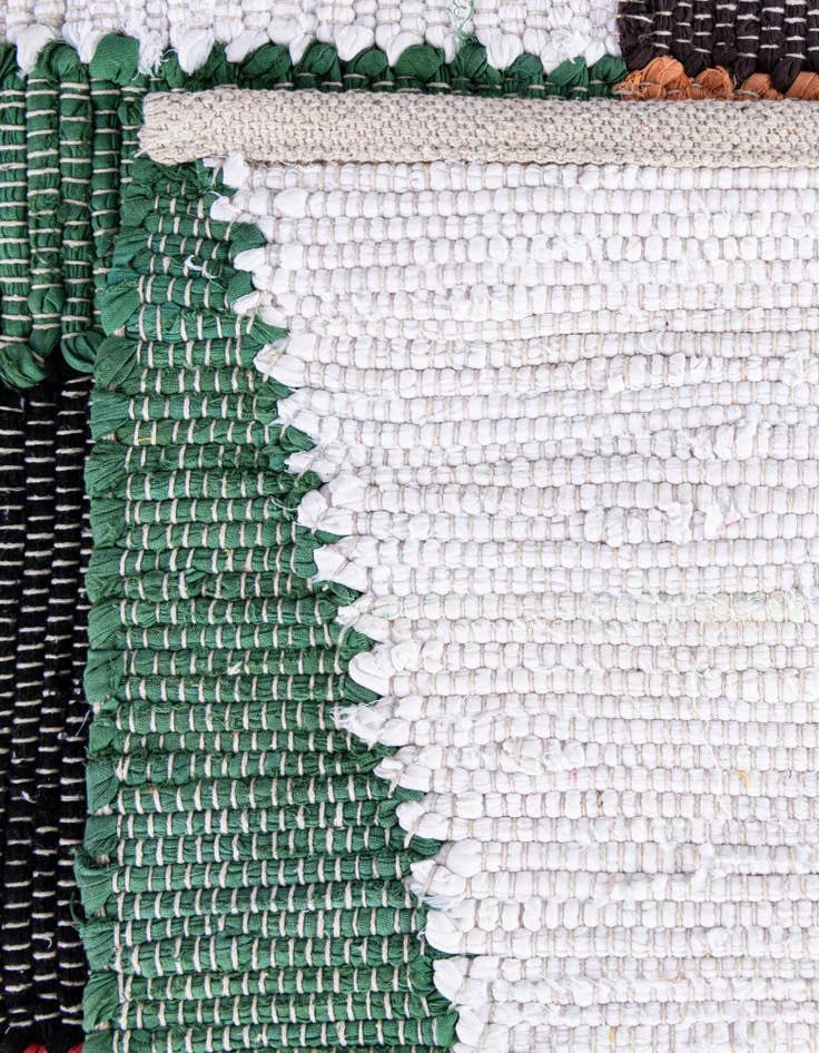 Detail image of  7' 10 x 7' 10  Hand Braided Chindi Cotton Square Rug