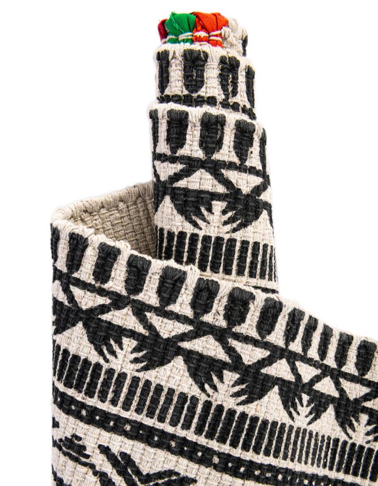 Detail image of  7' 10 x 7' 10  Hand Braided Chindi Cotton Square Rug