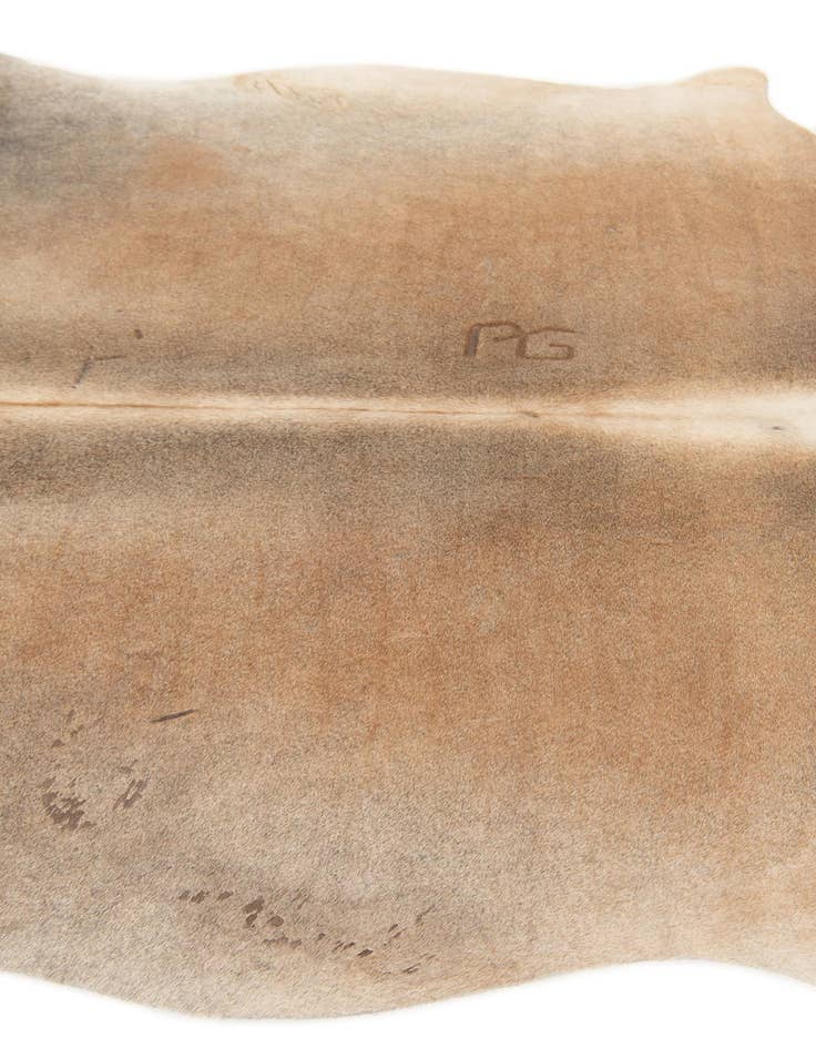 Detail image of  5' 2 x 5' 6 Cowhide Leather Square Rug