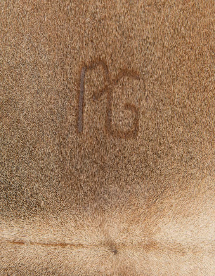 Detail image of  5' 2 x 5' 6 Cowhide Leather Square Rug