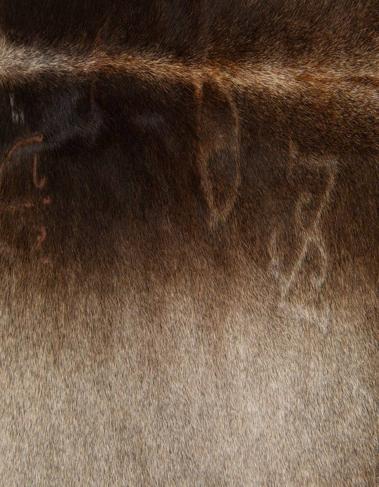 Detail image of  5' 8 x 6' 2 Cowhide Leather Square Rug