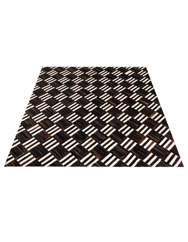 Detail image of  6' x 6' 7 Cowhide Stocks Square Rug