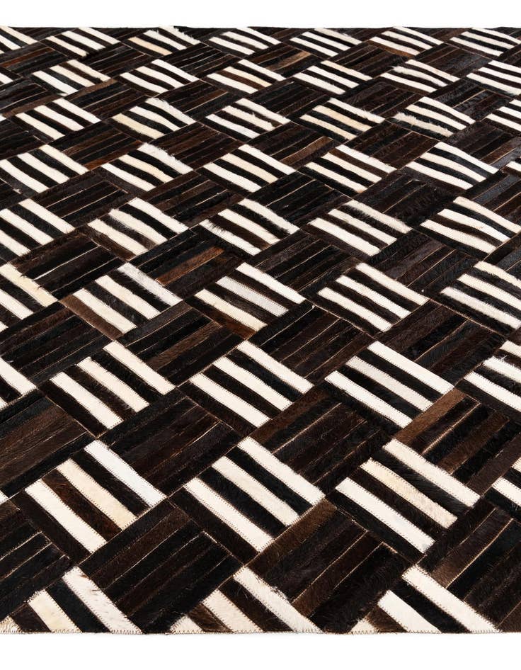 Detail image of  6' x 6' 7 Cowhide Stocks Square Rug