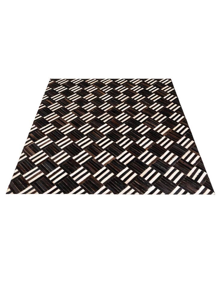 Detail image of  5' 11 x 6' 7 Cowhide Stocks Square Rug