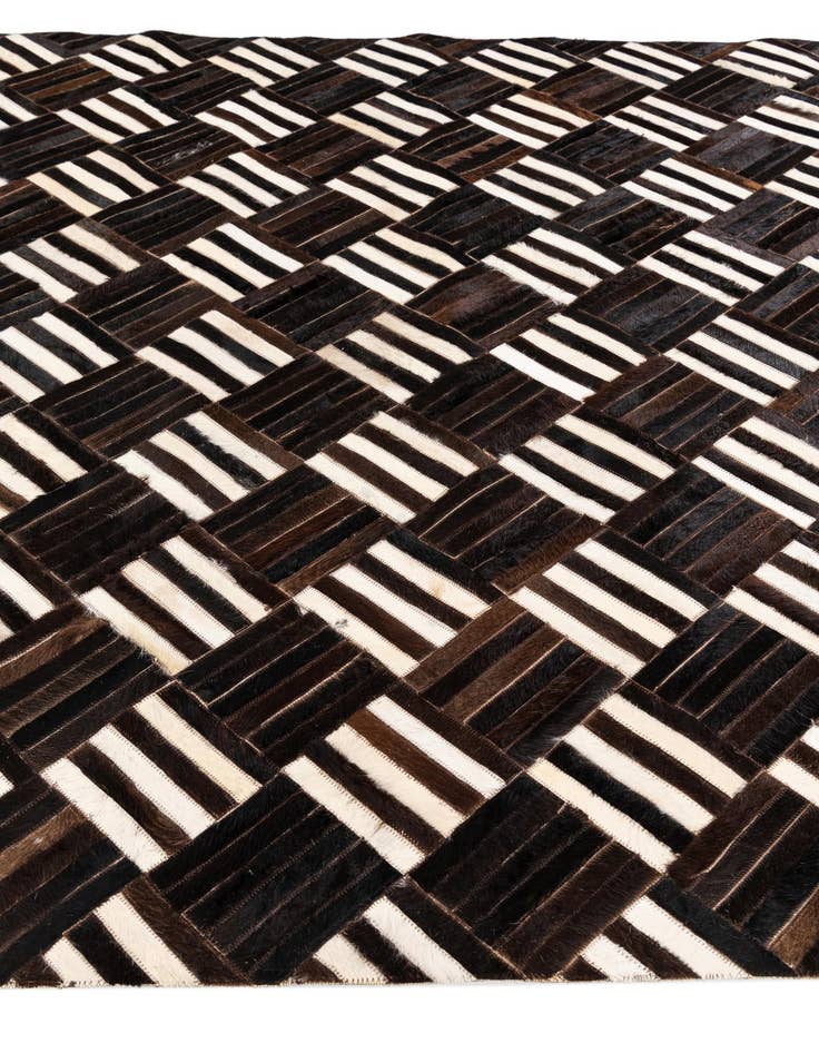 Detail image of  5' 11 x 6' 7 Cowhide Stocks Square Rug