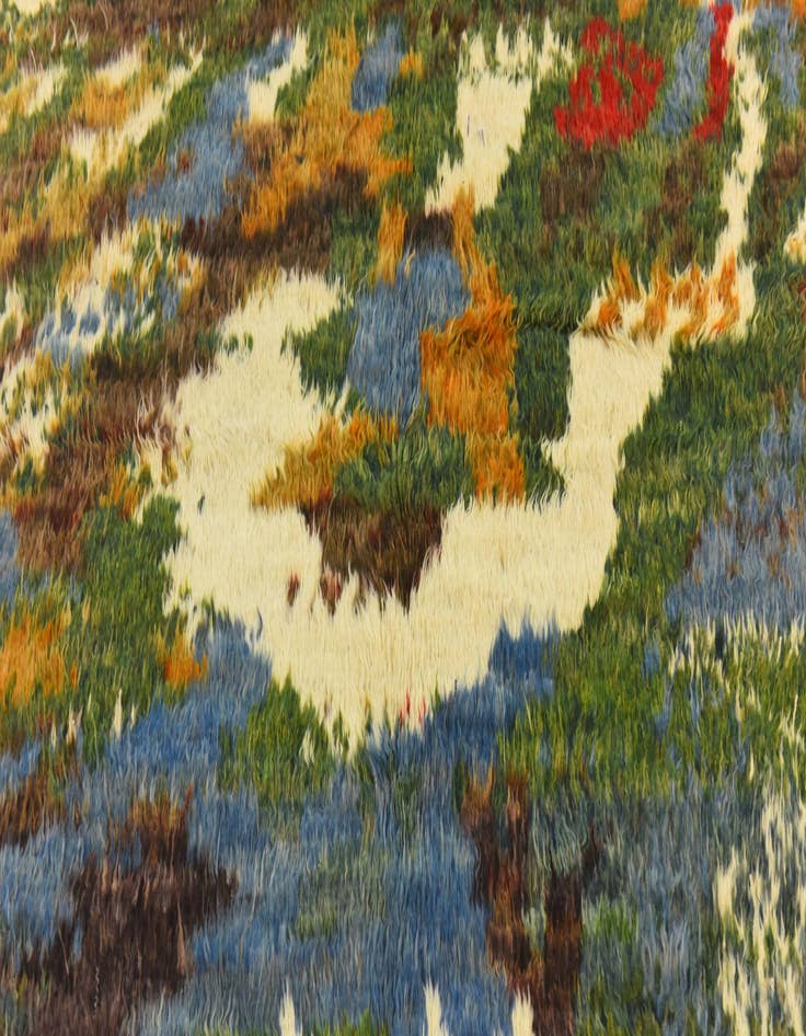 Detail image of  5' 10 x 7' 5  Hand Knotted Darya Wool Square Rug