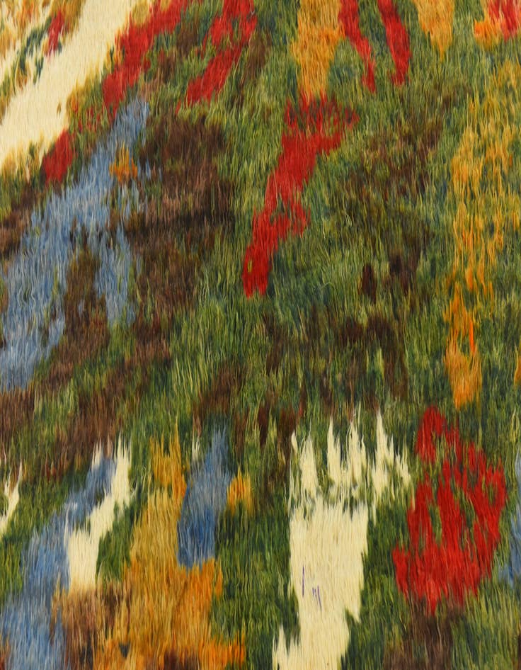 Detail image of  5' 10 x 7' 5  Hand Knotted Darya Wool Square Rug