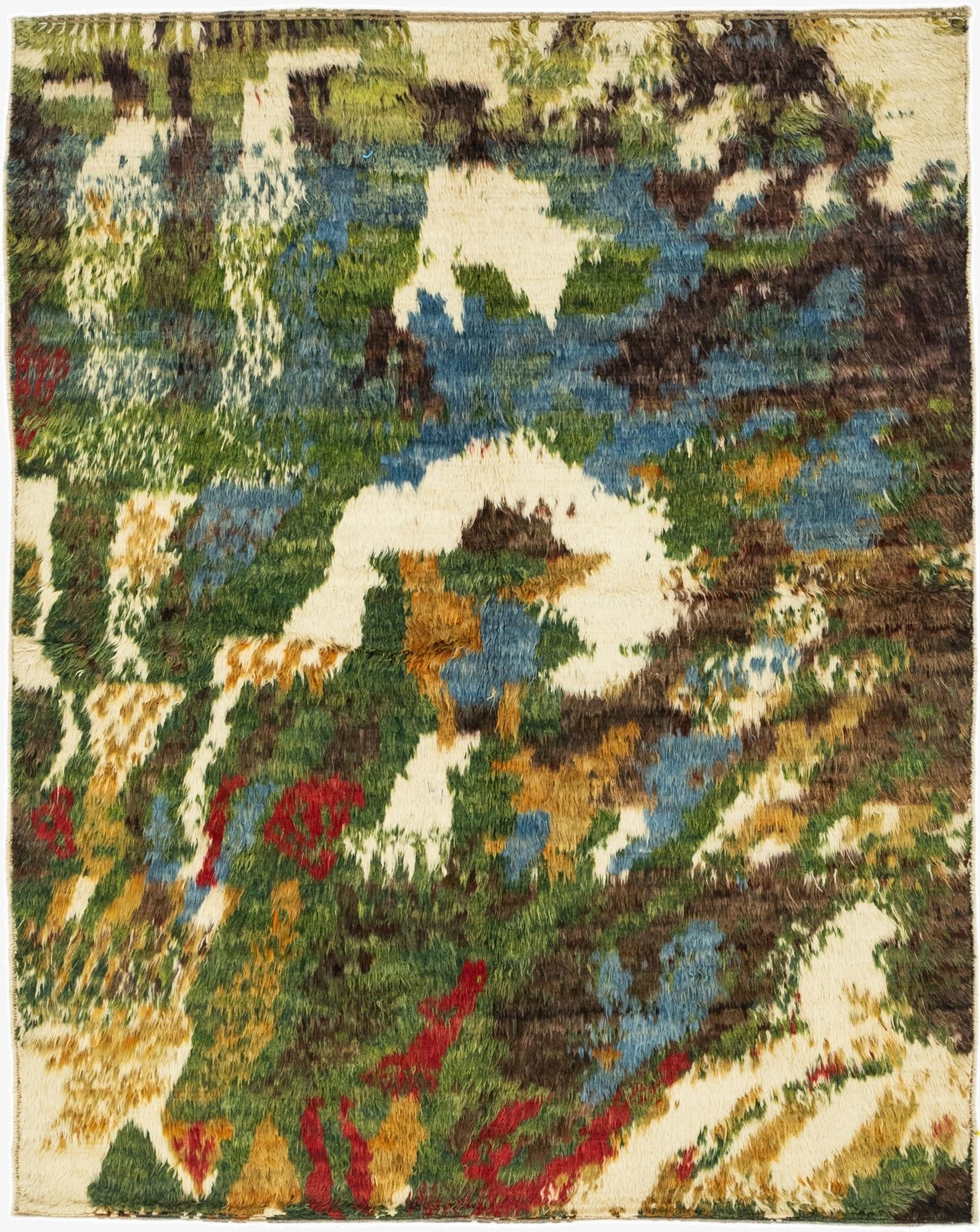  5' 10 x 7' 5  Hand Knotted Darya Wool Square Rug