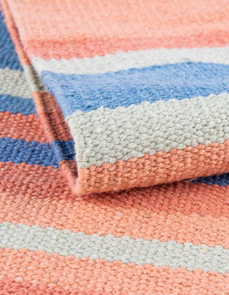 Detail image of  10' x 10'  Hand Woven Flatweave Cotton Dhurrie Square Rug
