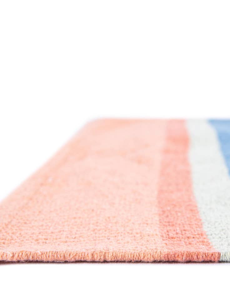 Detail image of  10' x 10'  Hand Woven Flatweave Cotton Dhurrie Square Rug